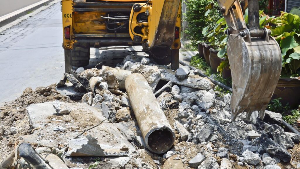 asbesthoudende riolering in grond